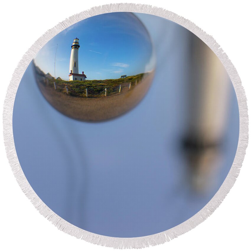Orb Round Beach Towel featuring the photograph A drop of Pigeon by Lora Lee Chapman
