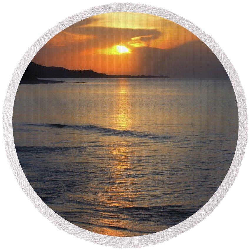 Bahia Round Beach Towel featuring the photograph A New Day Dawning by Bob Hislop