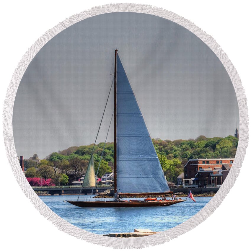 Sailing Round Beach Towel featuring the photograph A Sailing Life by Tom Prendergast