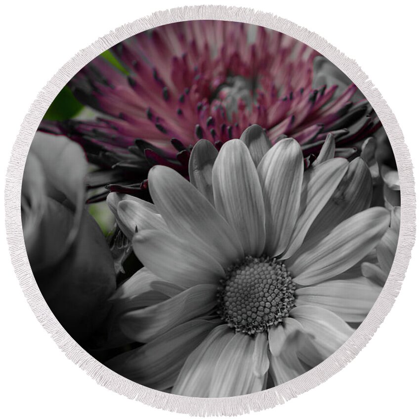 Flower Round Beach Towel featuring the photograph A Splash Of Color by Vivian Martin
