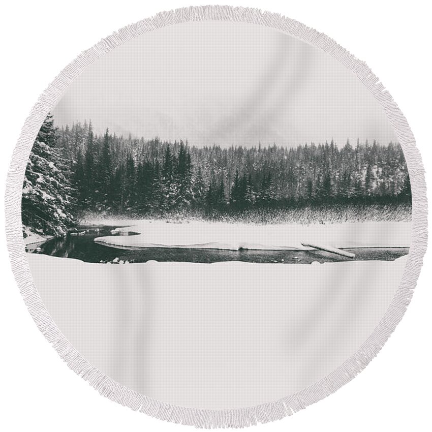 Winter Round Beach Towel featuring the photograph A Winter Whiteout by Scott Slone