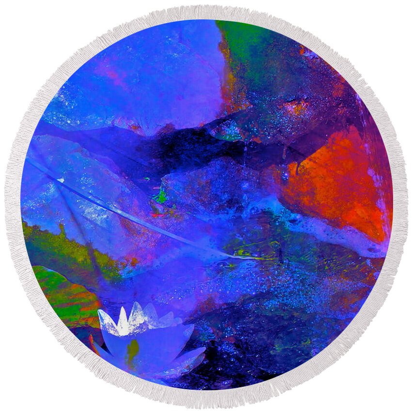 Abstract Round Beach Towel featuring the photograph Abstract 112 by Pamela Cooper