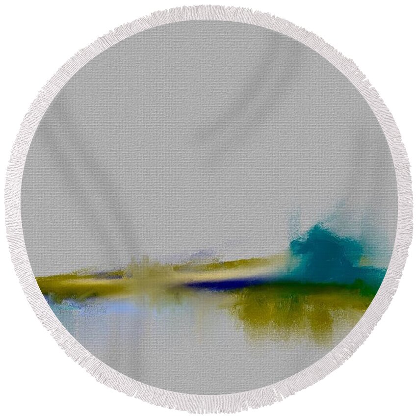 Abstract 2 Round Beach Towel featuring the digital art Abstract 2 by Frank Bright