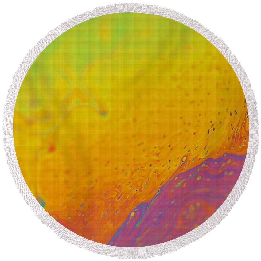 Abstract Round Beach Towel featuring the photograph Abstract colours by John Paul Cullen