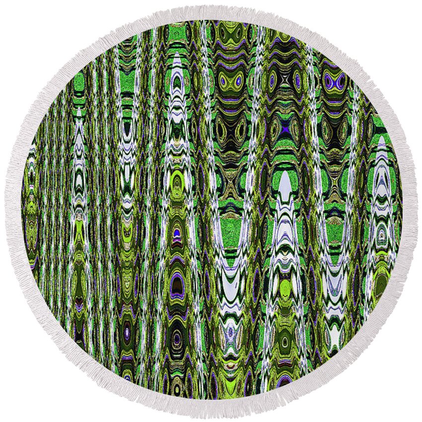 Abstract Slf 2 Round Beach Towel featuring the digital art Abstract Slf 2 by Tom Janca