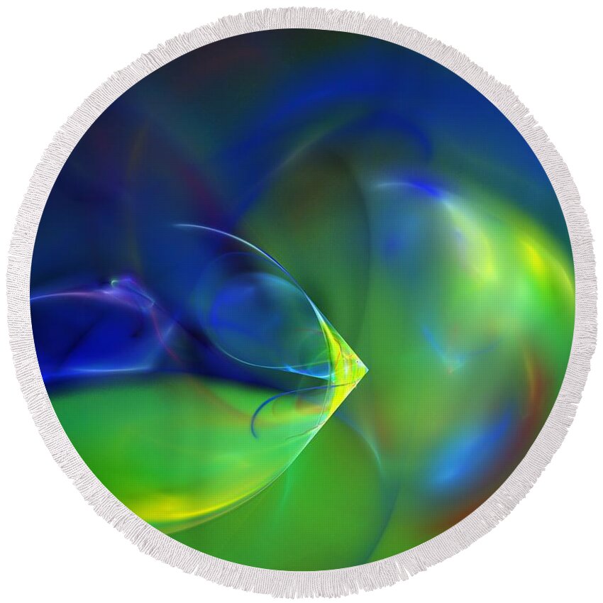 Fine Art Round Beach Towel featuring the digital art Abstract Water World 040411 by David Lane