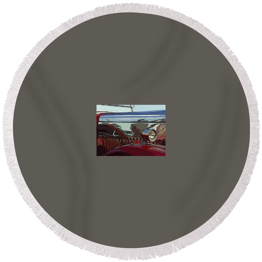 Auto Round Beach Towel featuring the photograph AC Shiner by James Rentz