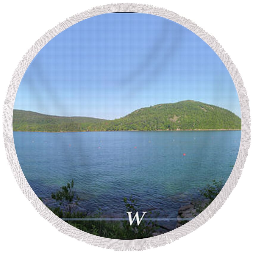 Acadia Round Beach Towel featuring the photograph Acadia Somes Sound by John Meader