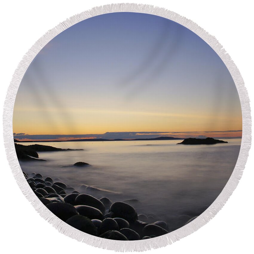 Acadia Round Beach Towel featuring the photograph Acadia Sunrise by Brian Kamprath