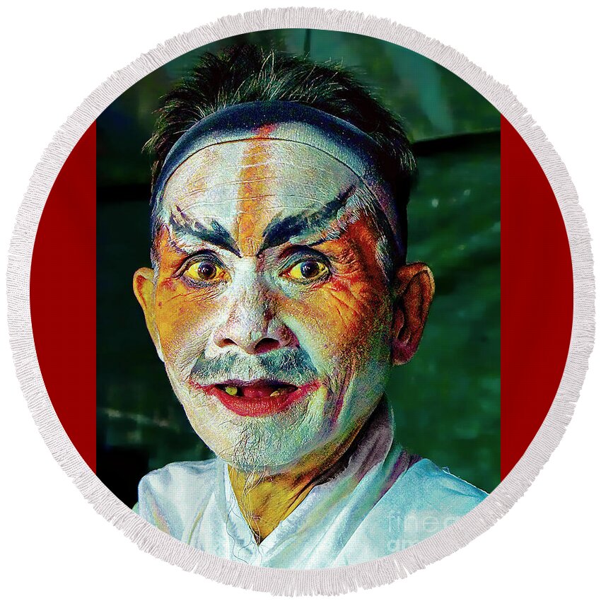 China Round Beach Towel featuring the digital art Actor Of Culture by Ian Gledhill