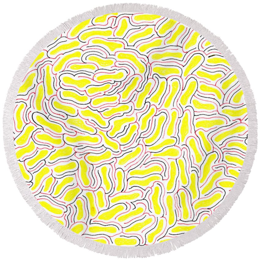 Mazes Round Beach Towel featuring the drawing Adrift by Steven Natanson
