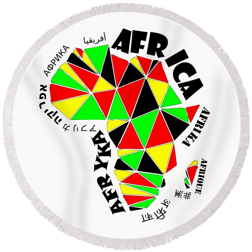 Africa Round Beach Towel featuring the digital art Africa Continent by Piotr Dulski