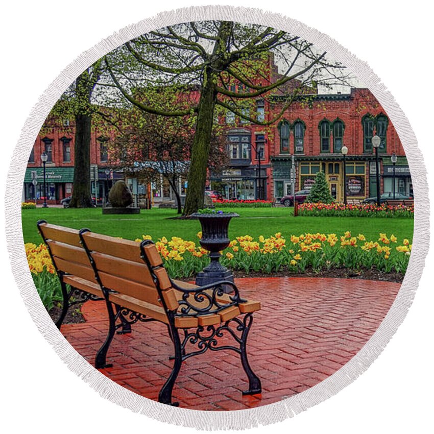 Round Beach Towel featuring the photograph After the spring rain by Kendall McKernon