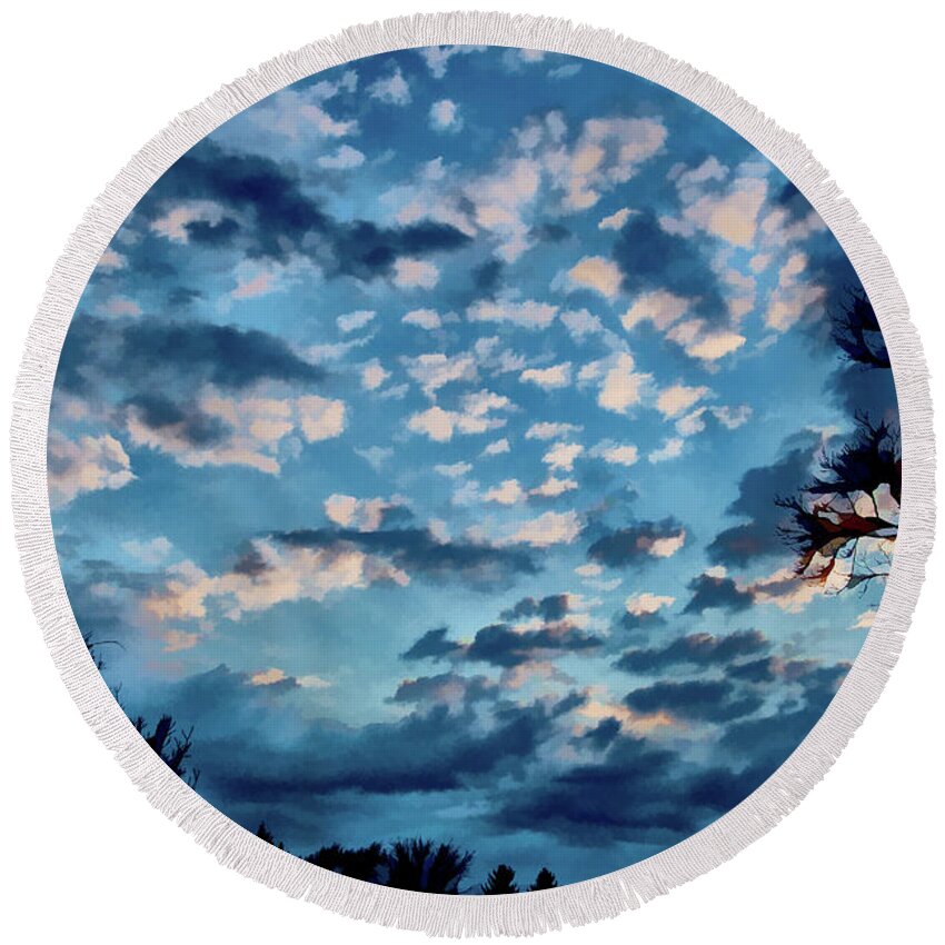 Ithaca Round Beach Towel featuring the photograph After the Sunset by Monroe Payne