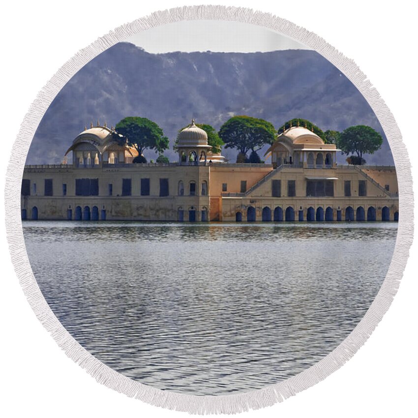 Jal Mahal Round Beach Towel featuring the photograph Afternoon. February. Jal Mahal. by Elena Perelman