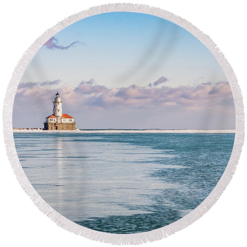  Round Beach Towel featuring the photograph Afternoon in the harbour by Framing Places