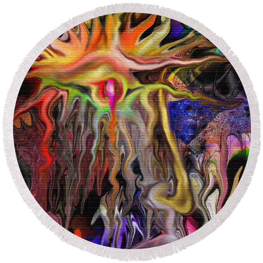 Alberich Round Beach Towel featuring the digital art Alberich the Sorcerer by Mimulux Patricia No
