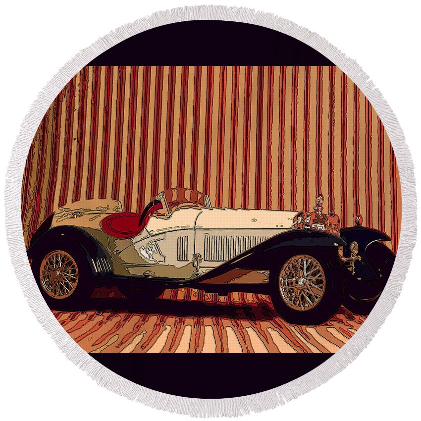 Sports Car Round Beach Towel featuring the photograph Alfa On Line by James Rentz