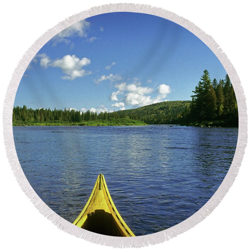 Boating Round Beach Towel featuring the photograph Allagash River, Northern Maine, USA by Kevin Shields