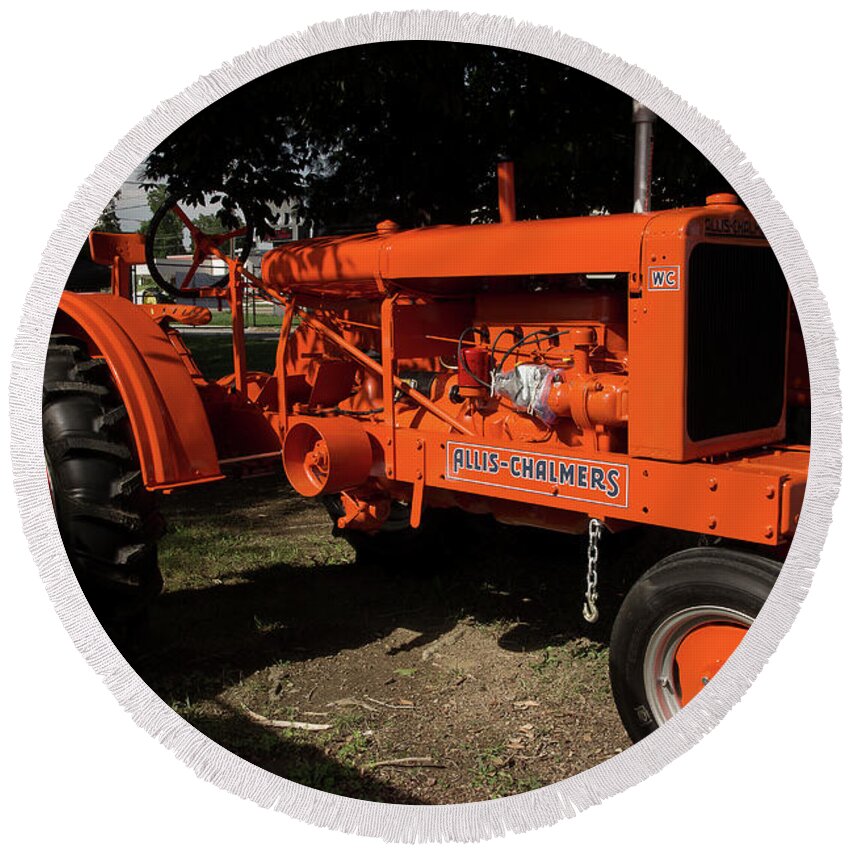 Tractor Round Beach Towel featuring the photograph Allis-Chalmers WC by Mike Eingle