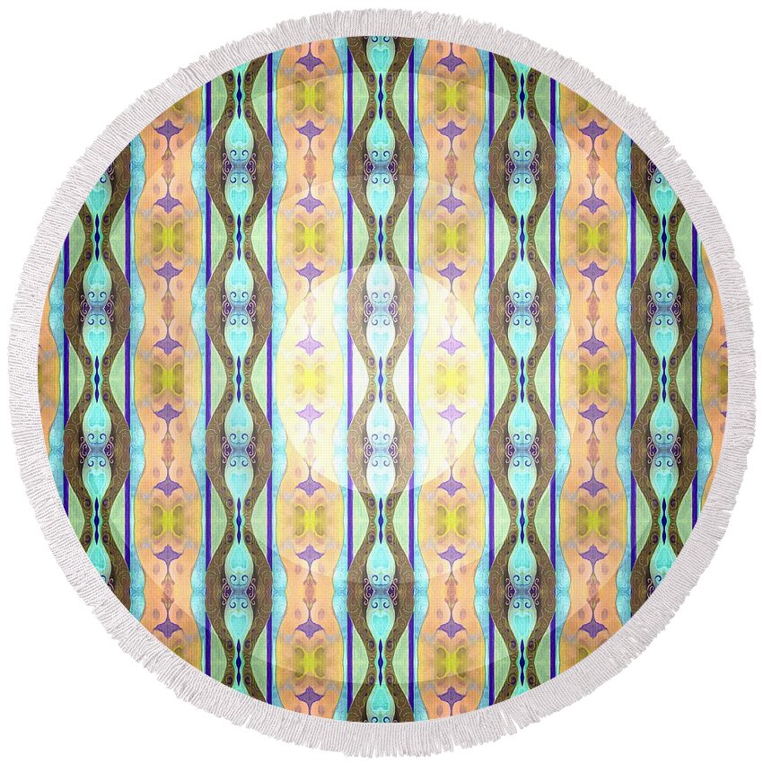 Light Round Beach Towel featuring the mixed media Always and Forever by Helena Tiainen