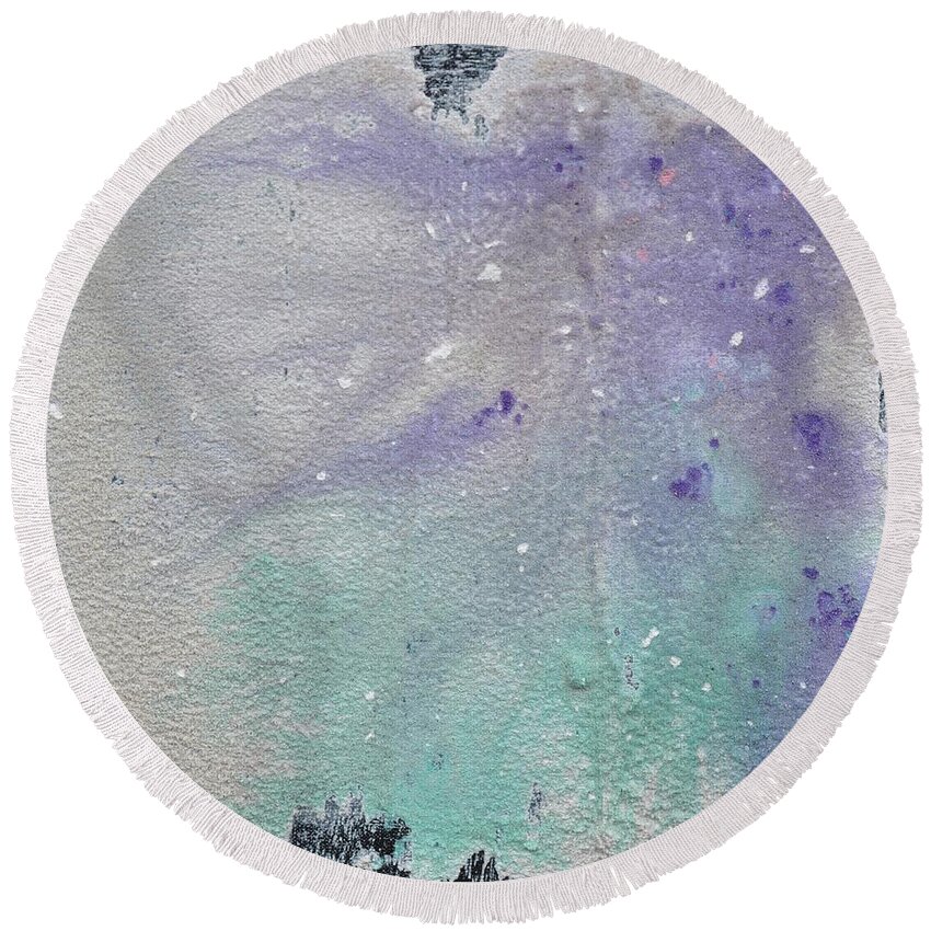 Mini Painting Round Beach Towel featuring the painting Am214151 by Eduard Meinema