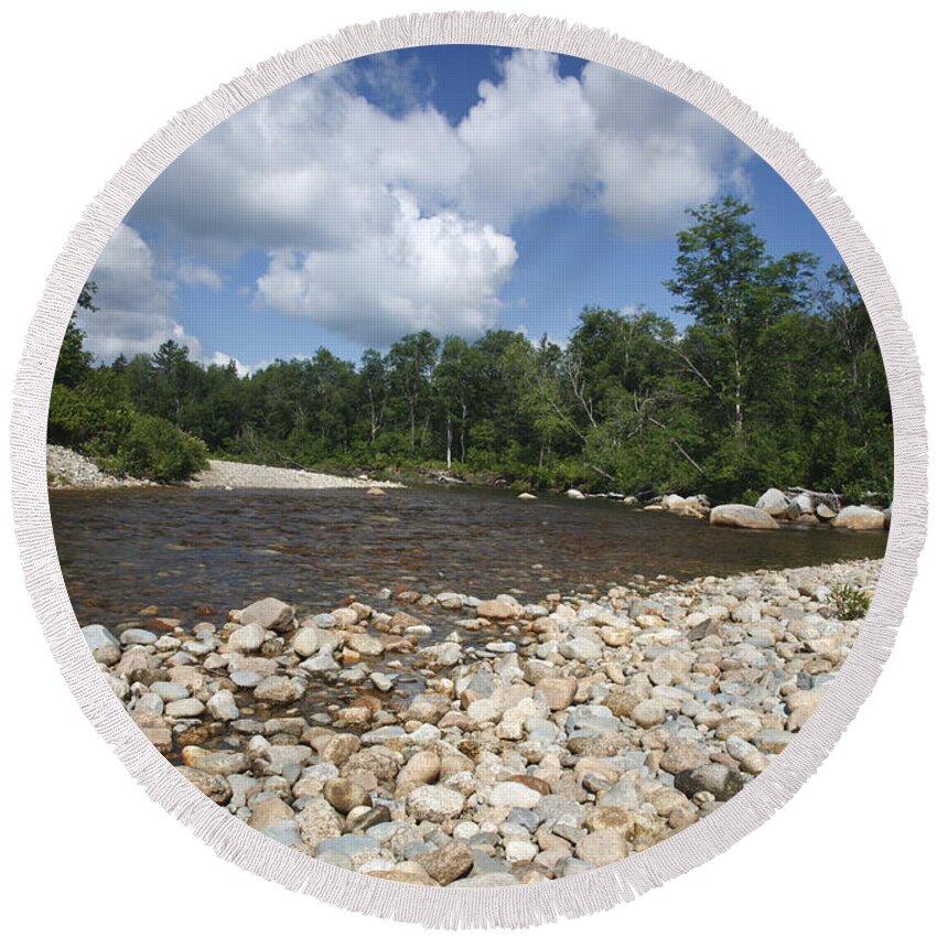 New England Round Beach Towel featuring the photograph Ammonoosuc River - Carroll New Hampshire USA by Erin Paul Donovan