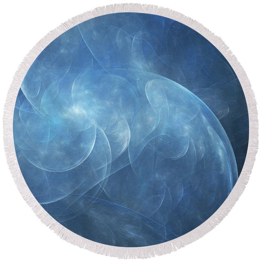Abstract Round Beach Towel featuring the digital art Andee Design Abstract 38 2017 by Andee Design