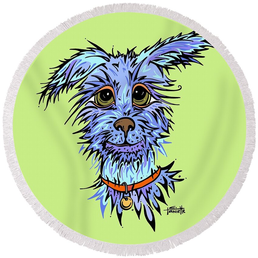 Dog Round Beach Towel featuring the digital art Andre by Tanielle Childers