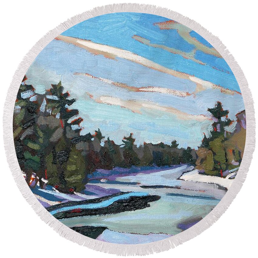 Ice Round Beach Towel featuring the painting Another DZ by Phil Chadwick