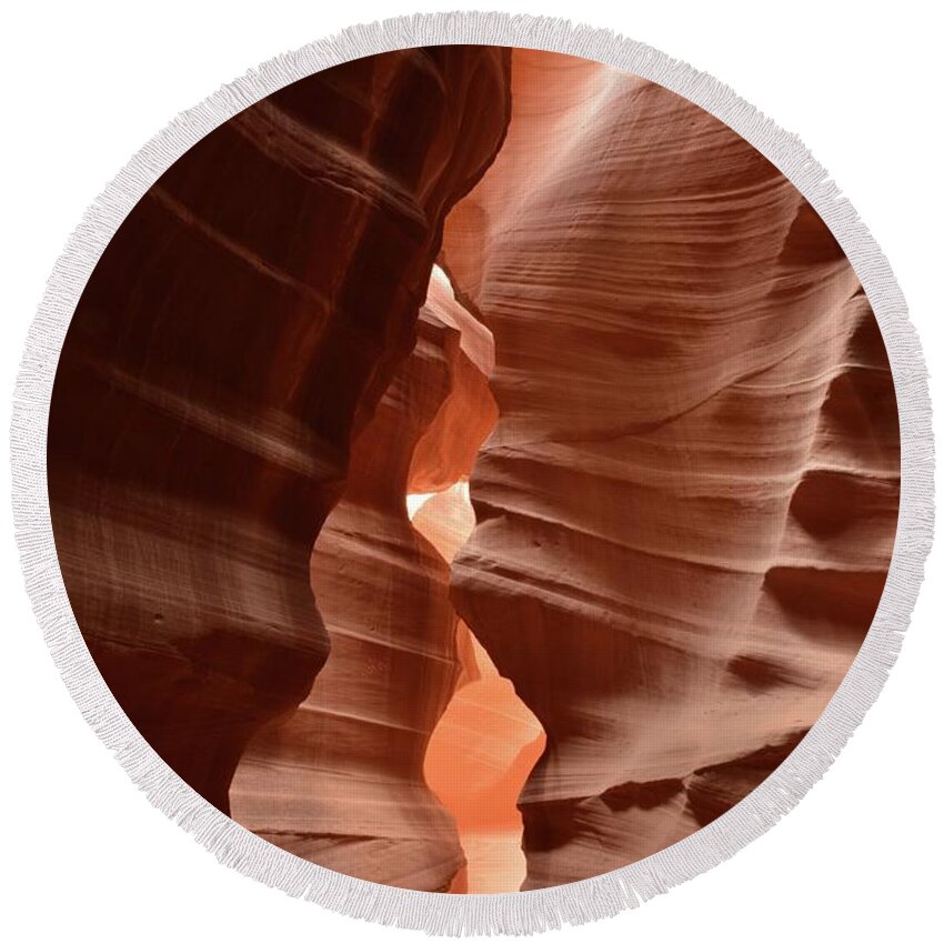 Antelope Canyon Round Beach Towel featuring the photograph Antelope Canyon by Carolyn Mickulas
