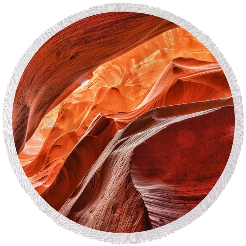 Antelope Round Beach Towel featuring the photograph Antelope Canyon I by Andreas Freund