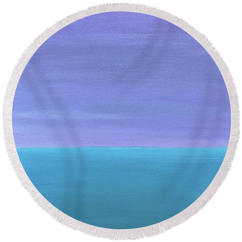 Anxiety Round Beach Towel featuring the painting Anxiety No More by Linda Bailey