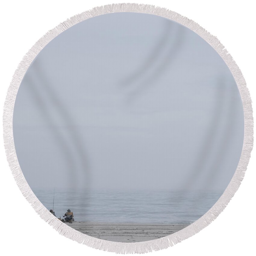 Couple Round Beach Towel featuring the photograph Any day at the beach.... by David Kay