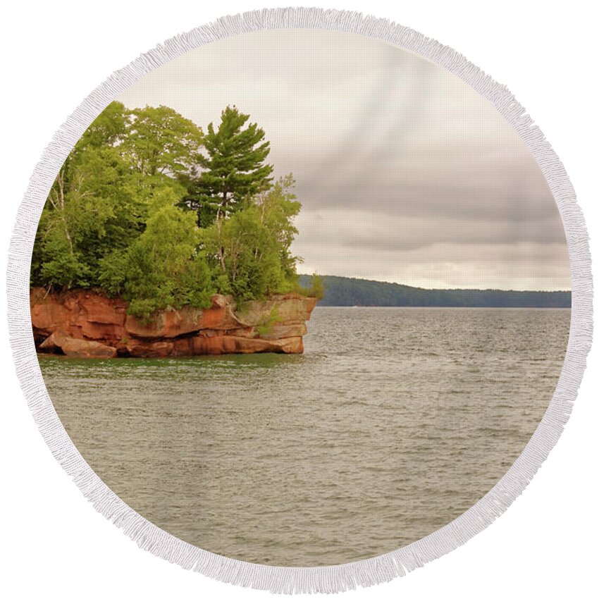 Island Round Beach Towel featuring the photograph Apostle Islands by Peter Ponzio
