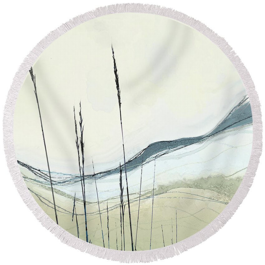 Abstract Round Beach Towel featuring the digital art Appalachian Spring by Gina Harrison