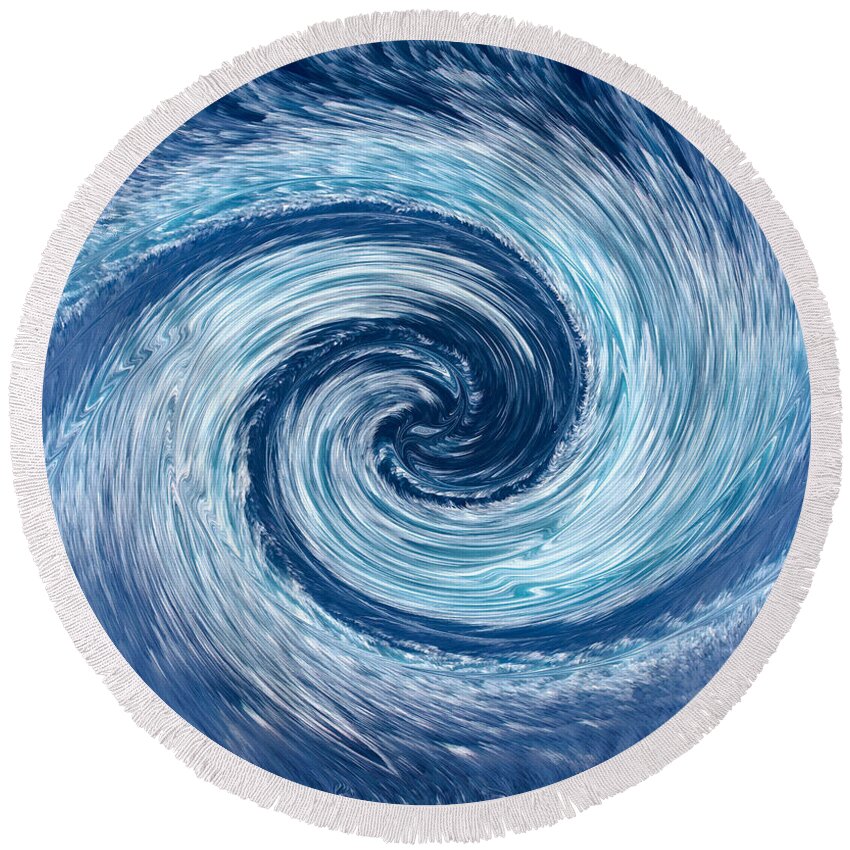 Water Round Beach Towel featuring the photograph Aqua Swirl by Keith Armstrong