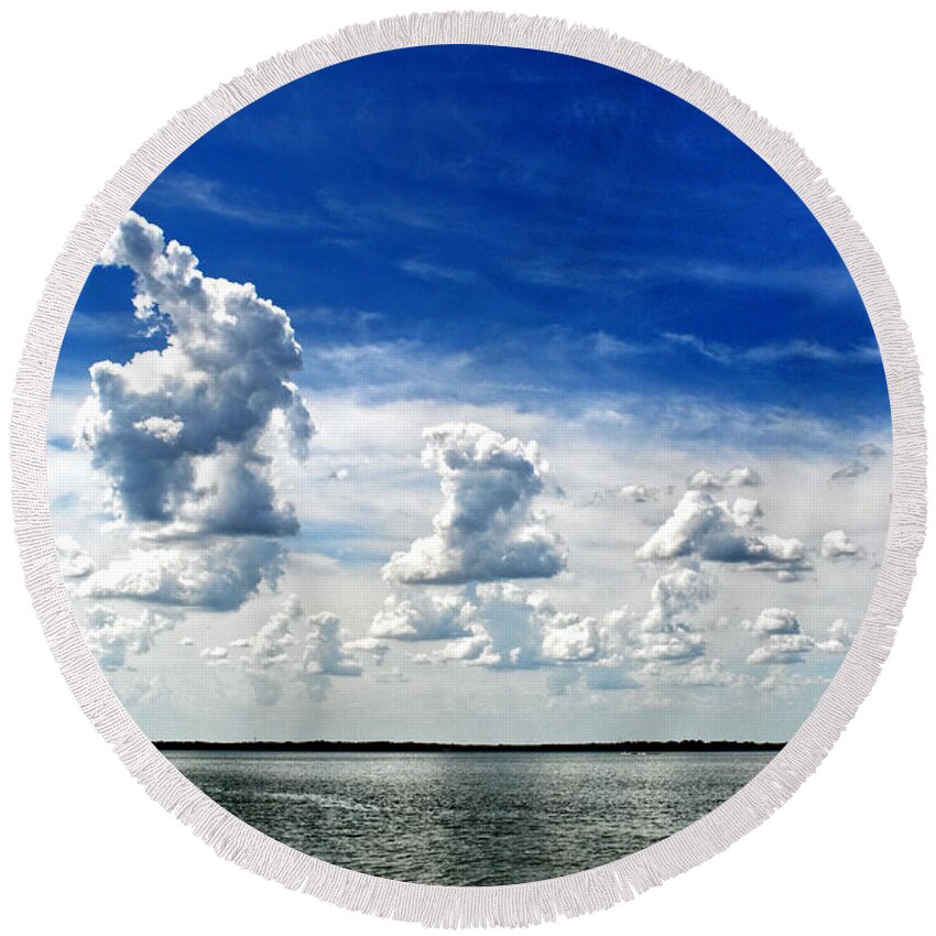 Texas Round Beach Towel featuring the photograph Armada by Erich Grant