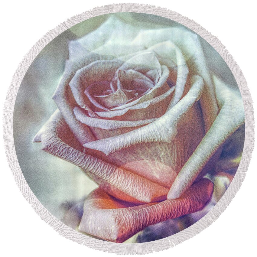 Rose Round Beach Towel featuring the digital art Aromatic Rose by Bonnie Willis