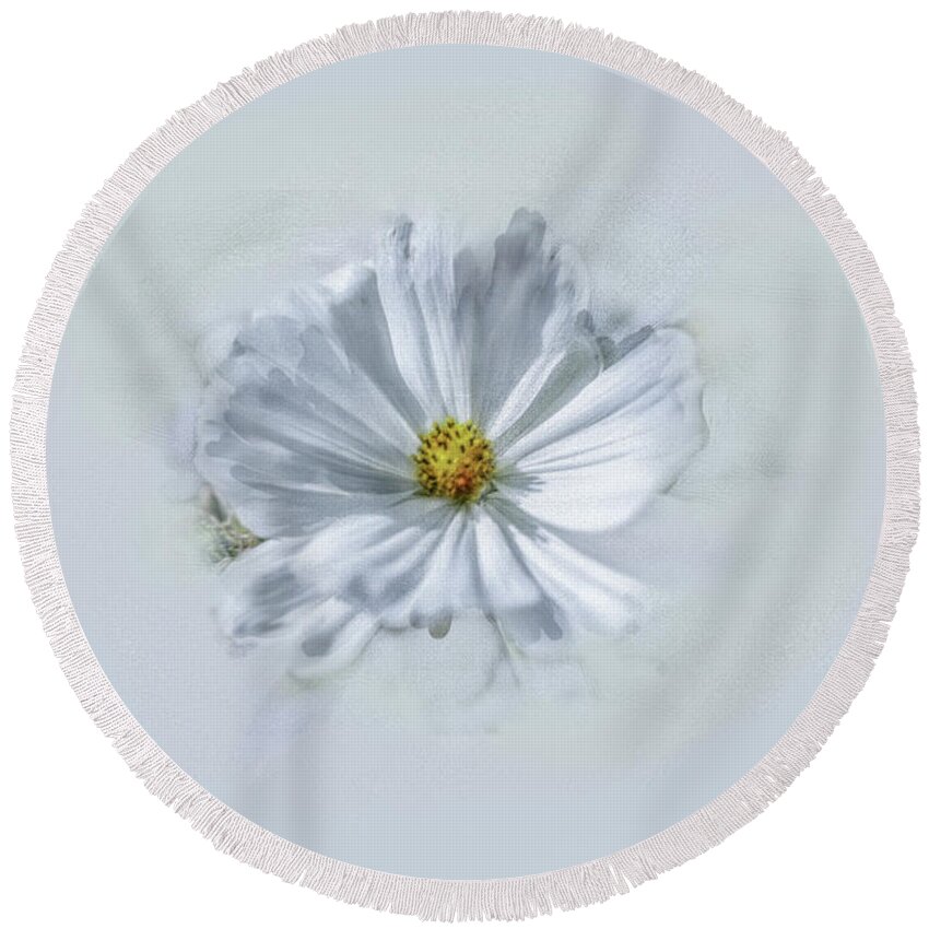 Plant Round Beach Towel featuring the photograph Artistic White #g1 by Leif Sohlman