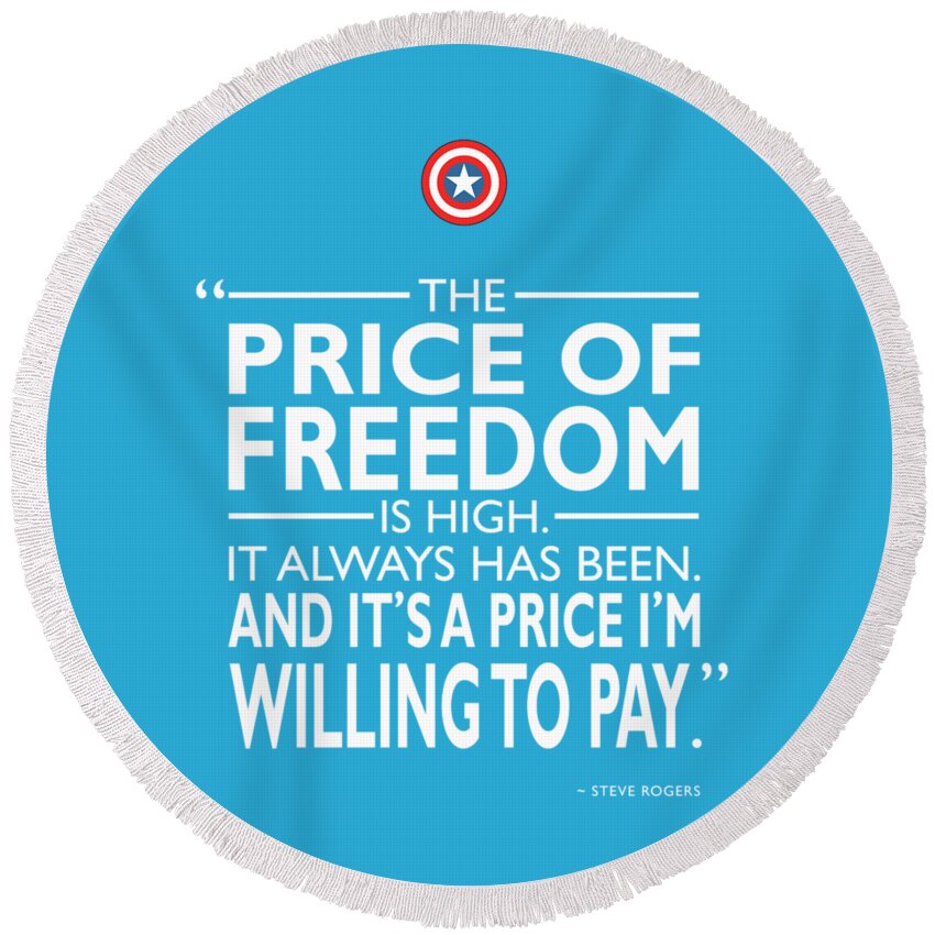 Captain America Round Beach Towel featuring the photograph The Price Of Freedom by Mark Rogan