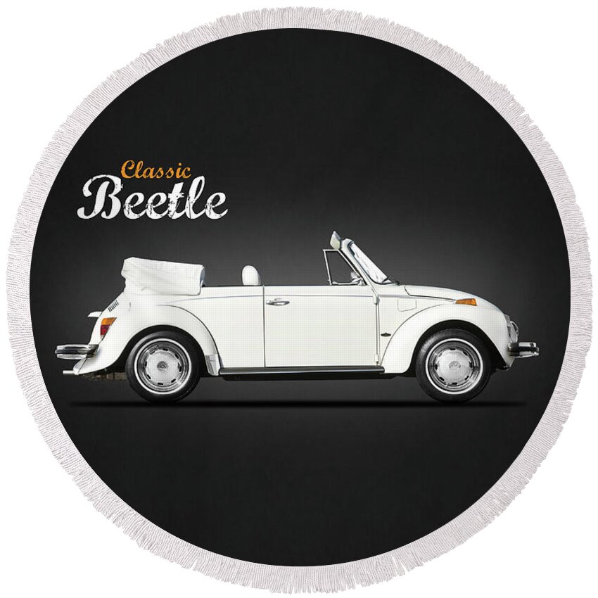 Vw Beetle Round Beach Towel featuring the photograph The Classic Beetle by Mark Rogan