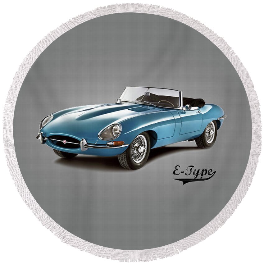 Jaguar E-type Round Beach Towels