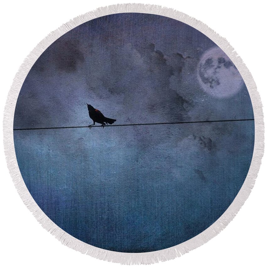 Birds Round Beach Towel featuring the photograph Ask Me For The Moon by Jan Amiss Photography