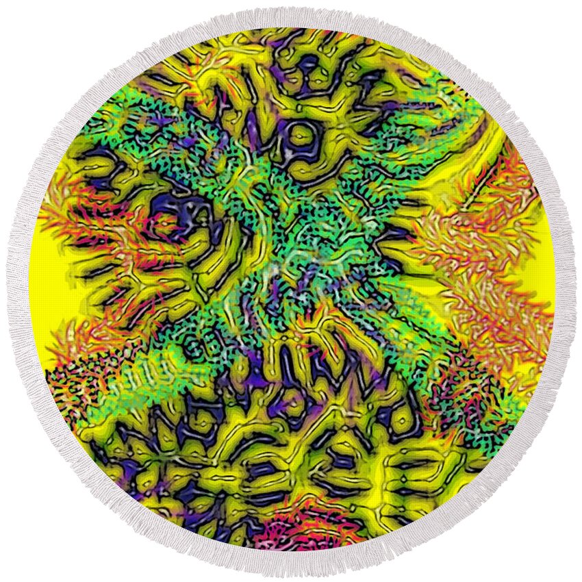 Digital Painting Round Beach Towel featuring the painting Atc 001.3 by John Vincent Palozzi