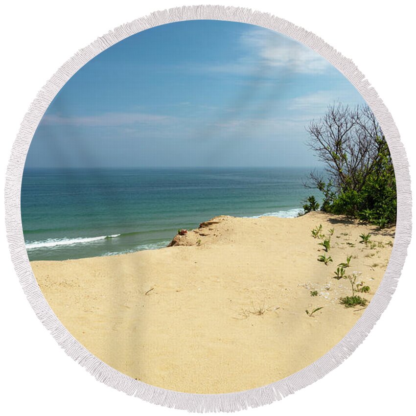 Atlantic Lookout Round Beach Towel featuring the photograph Atlantic Lookout by Michelle Constantine