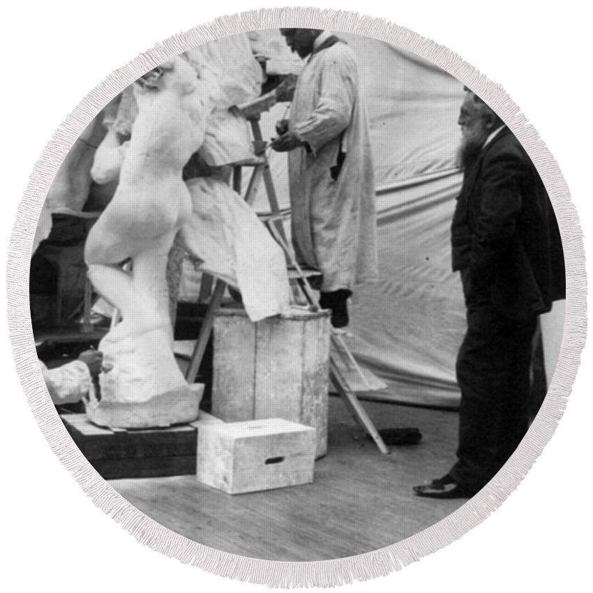 The Arts Round Beach Towel featuring the photograph Auguste Rodin, French Sculptor by Science Source