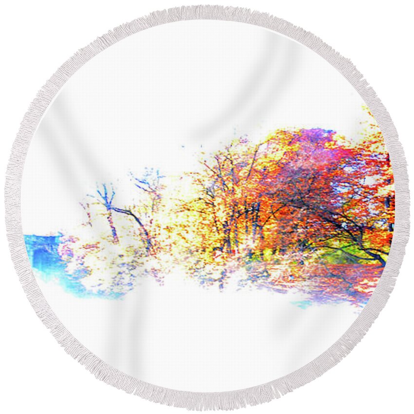 Autumn Round Beach Towel featuring the photograph Autumn Colors by Hannes Cmarits