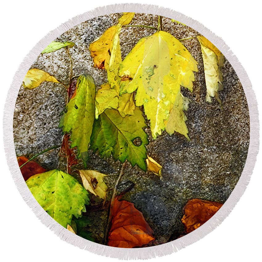 Autumn Round Beach Towel featuring the painting Autumn Rainbow by RC DeWinter
