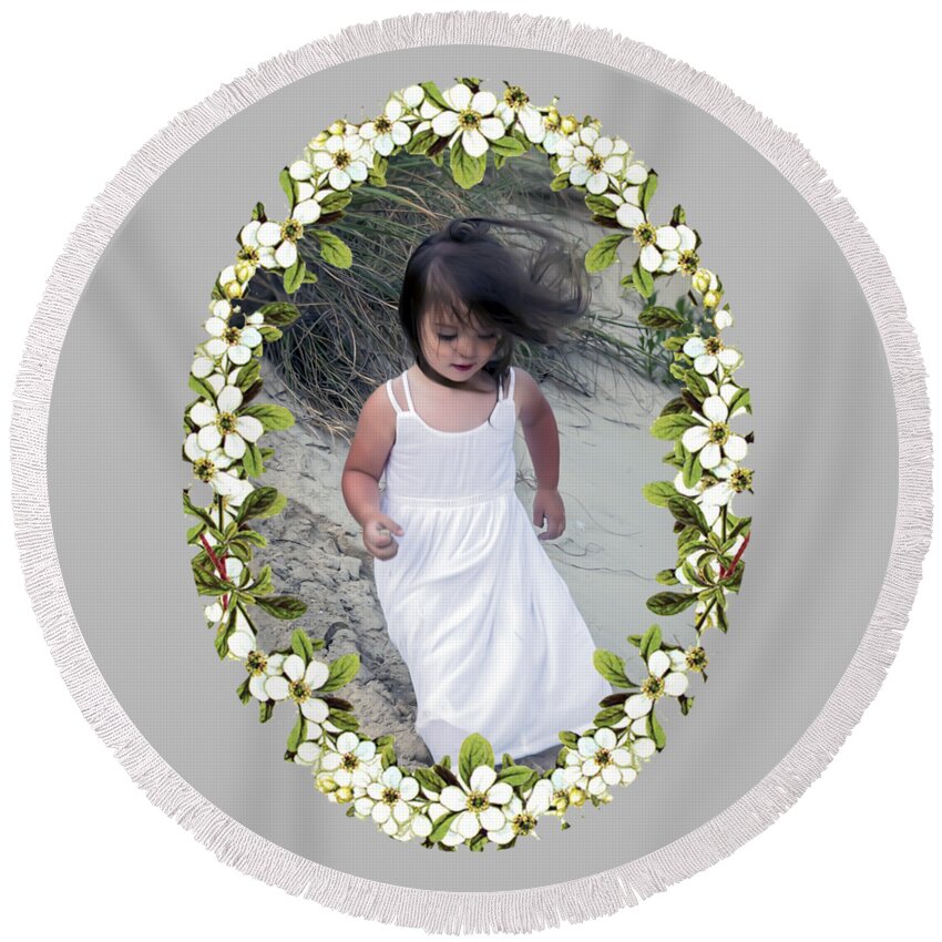 2d Round Beach Towel featuring the photograph Baby Girl by Brian Wallace